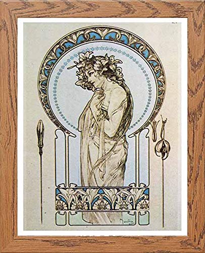 Vintage Poster Alphonse Mucha Documents Dcoratifs 1902d Roman Greek in Wood frame, premium wall art print