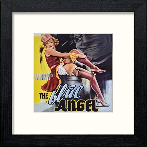 Vintage Blue Angel Poster in Black Wood frame, premium wall art print