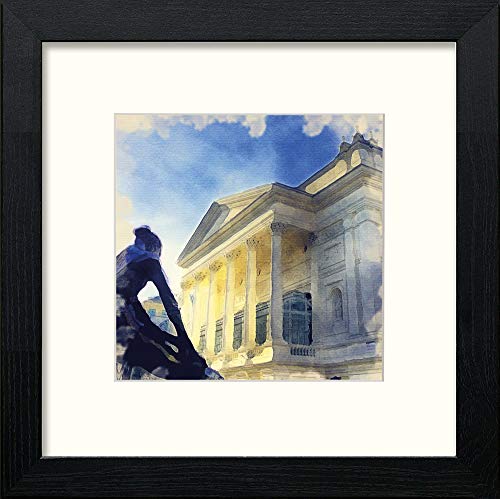 London Royal Opera House in Black Wood frame, premium wall art print