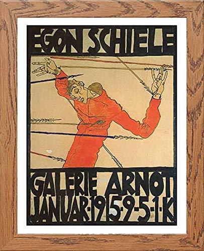 Vintage Poster For Exhibition At The Galerie Arnot in Wood frame, premium wall art print