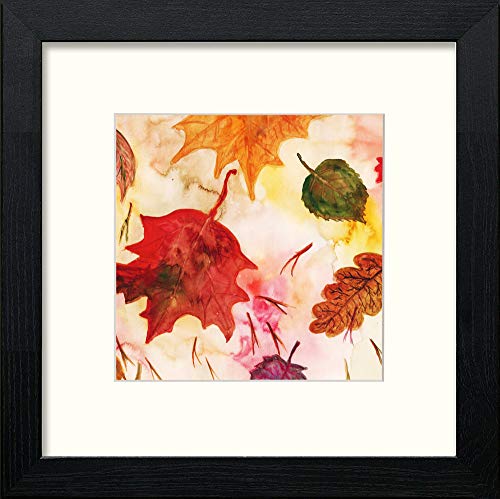Autumn Leaves Start To Fall in Black Wood frame, premium wall art print