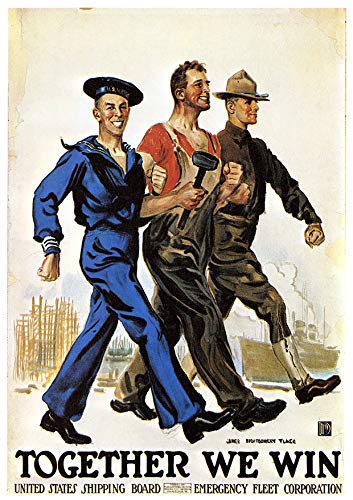 L Lumartos Vintage Poster Together We Win