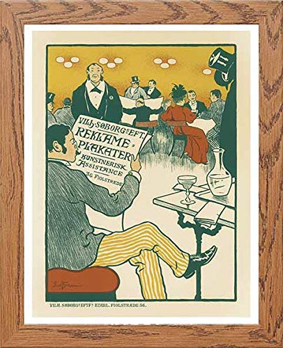 Vintage Poster Maf084 Reklame Plakater Paul Fischer in Wood frame, premium wall art print