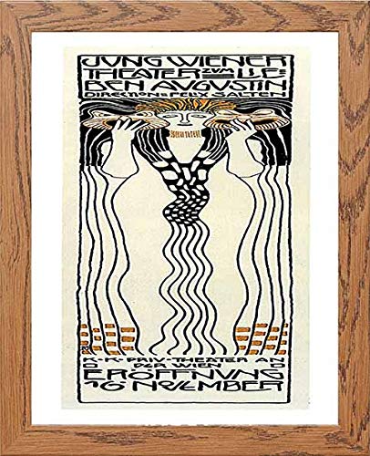 Vintage Poster Jung Wiener Theater Zum Lieben Augustin in Wood frame, premium wall art print