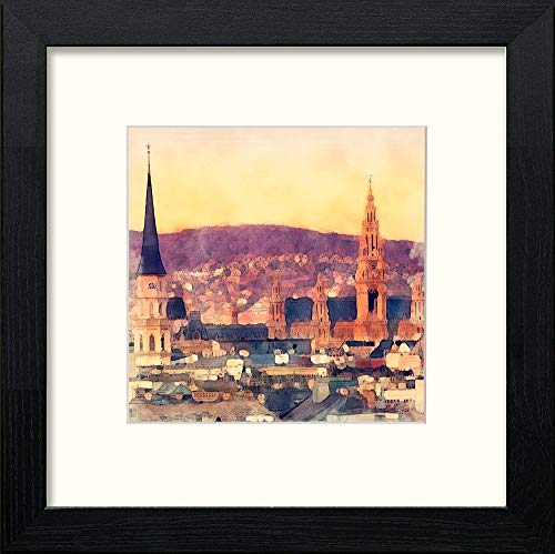 Vienna in Black Wood frame, premium wall art print
