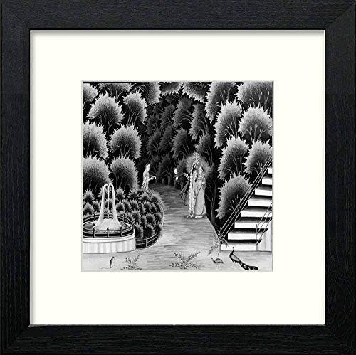 Vintage Krishna And Radha in Black Wood frame, premium wall art print