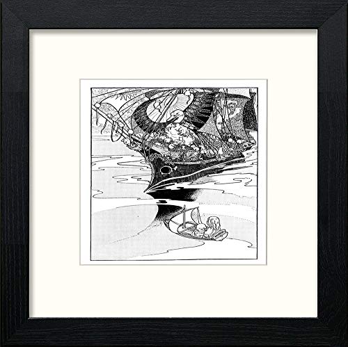 Vintage Poster Big Book Of Nursery Rhymes (63) in Black Wood frame, premium wall art print