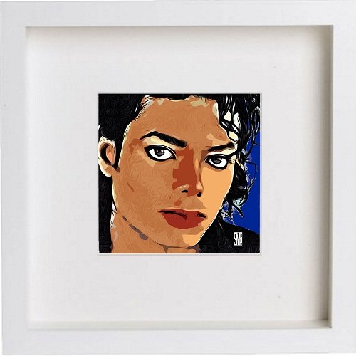 Michael Jackson 144 in White frame, premium wall art print