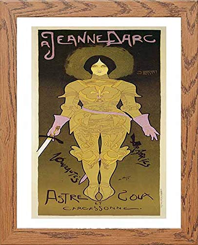 Vintage Poster Jeanne Darcb in Wood frame, premium wall art print