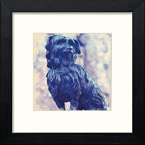 Edinburgh Grey Friars Bobby in Black Wood frame, premium wall art print