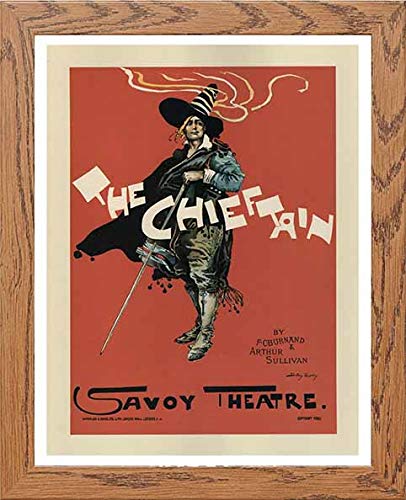 Vintage Poster Maf048 The Chieftan Dudley Hardy in Wood frame, premium wall art print