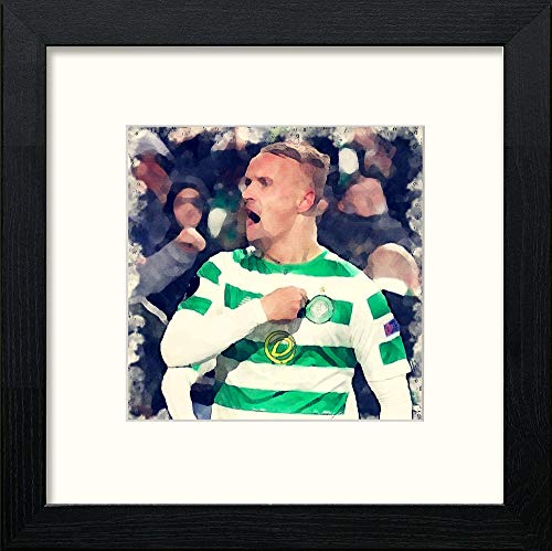 Glasgow Cetic FC Griffiths in Black Wood frame, premium wall art print