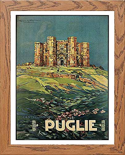 Vintage Poster Vintage Italian Travel Poster A in Wood frame, premium wall art print