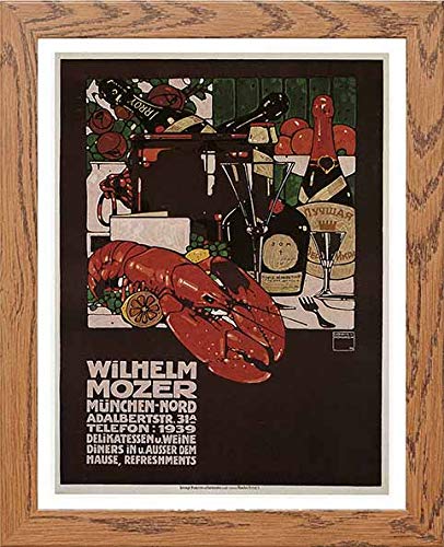 Vintage Poster Wilhelm Mozer Advertising in Wood frame, premium wall art print
