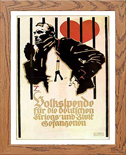 Vintage Poster Peoples Charity For Prisoners Of War And Civil Internees in Wood frame, premium wall art print