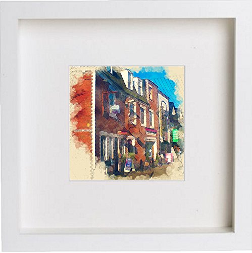 Glasgow Ashton Lane Print 0041 in White frame, premium wall art print