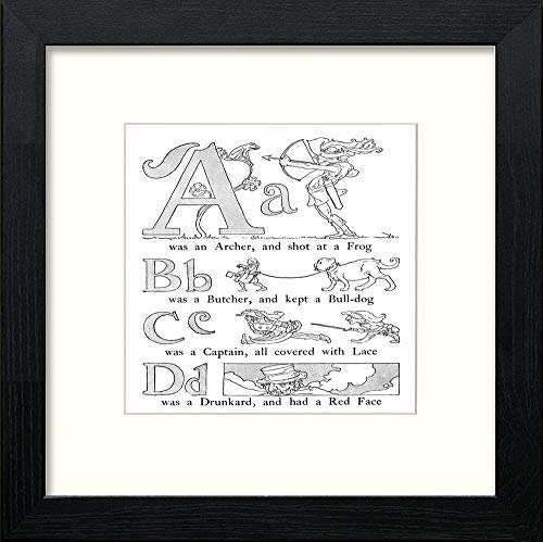 Vintage Poster Big Book Of Nursery Rhymes (71) in Black Wood frame, premium wall art print