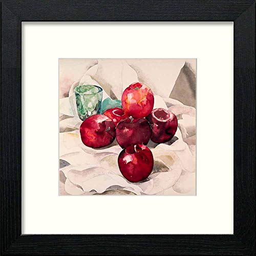 Vintage Red Apples in Black Wood frame, premium wall art print