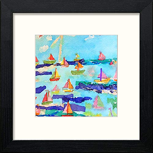 Regatta in Black Wood frame, premium wall art print