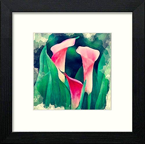 Vintage Lillies in Black Wood frame, premium wall art print