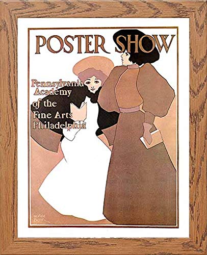 Vintage Poster Poster Show Pennsylvania Academy Of The Fine Arts Philadelphia in Wood frame, premium wall art print