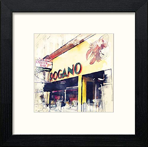 Glasgow Rogano in Black Wood frame, premium wall art print