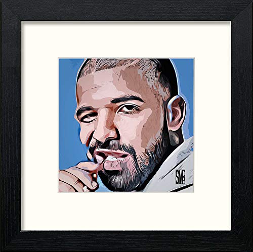 Drake in Black Wood frame, premium wall art print