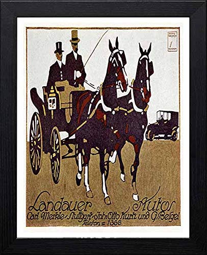 L Lumartos Vintage Poster Landauer Autos Carriages Automobiles Advertising