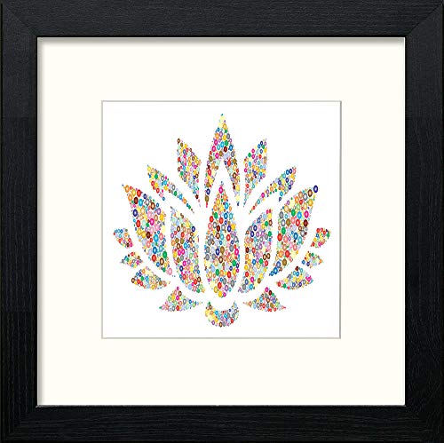 The Lotus in Black Wood frame, premium wall art print