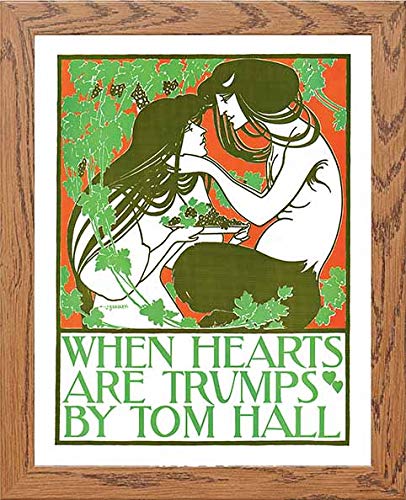 Vintage Poster When Hearts Are Trumps in Wood frame, premium wall art print