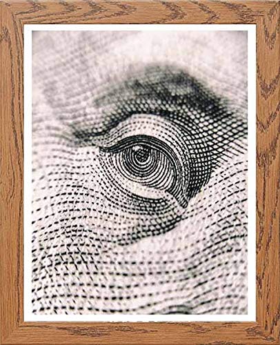 Vintage Poster Etch Eye in Wood frame, premium wall art print
