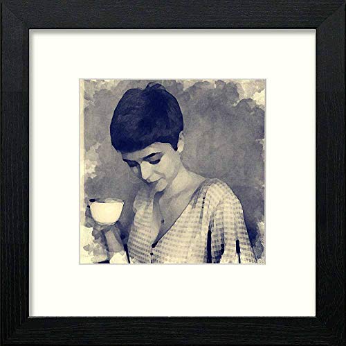 Vintage Ink And Sketch Study in Black Wood frame, premium wall art print