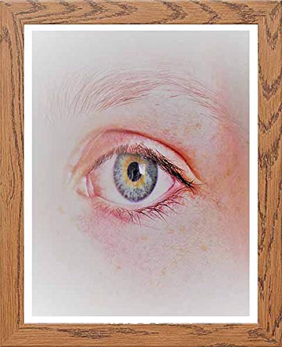 Vintage Poster Eye Study in Wood frame, premium wall art print