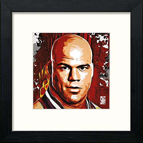 WWE Raw Kurt Angle in Black Wood frame, premium wall art print