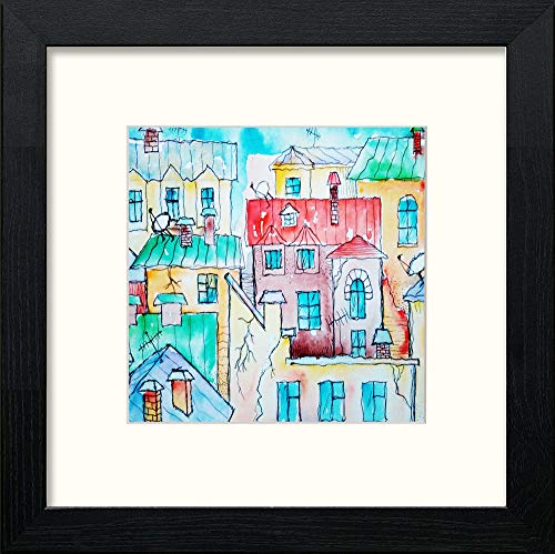 Our Town in Black Wood frame, premium wall art print