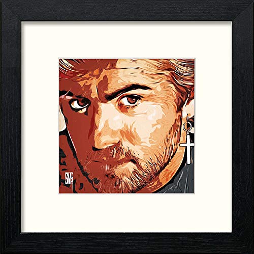 George Michael in Black Wood frame, premium wall art print