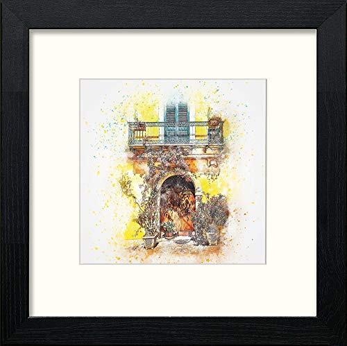 Tuscan Door in Black Wood frame, premium wall art print