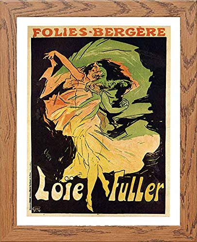 Vintage Poster Folies Bergre Loie Fullerb in Wood frame, premium wall art print