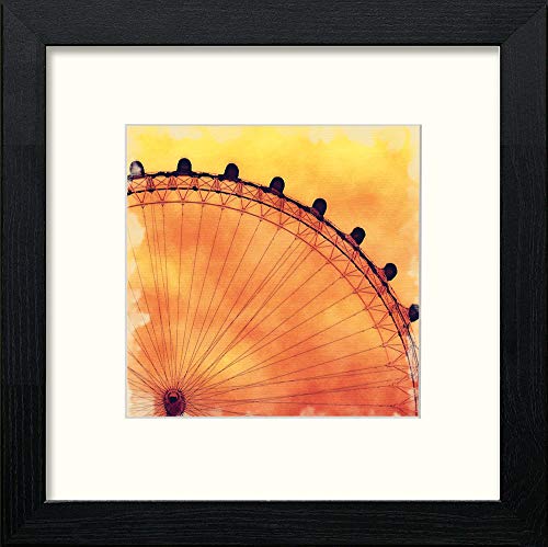 London Eye in Black Wood frame, premium wall art print