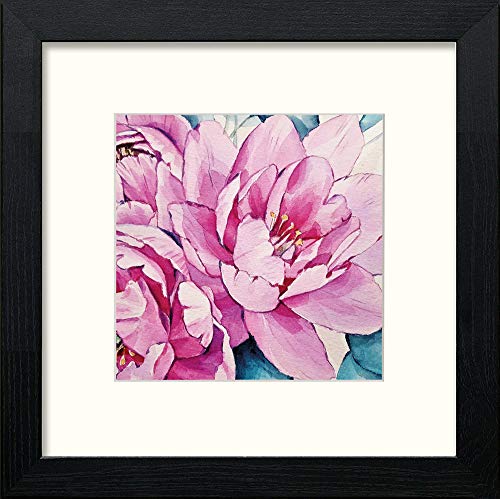 Pink Petals in Black Wood frame, premium wall art print