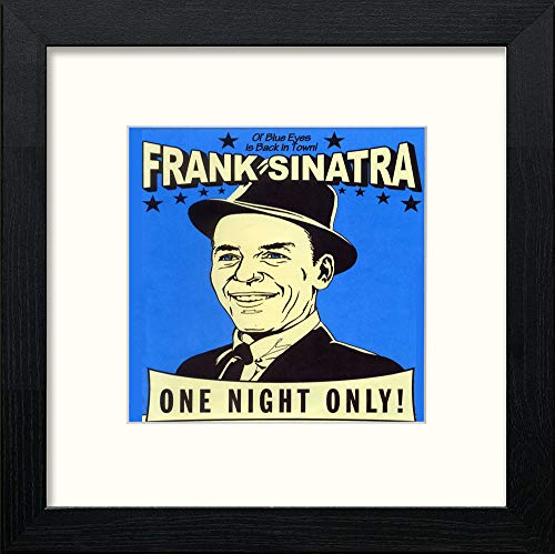 Vintage Sinatra Poster in Black Wood frame, premium wall art print