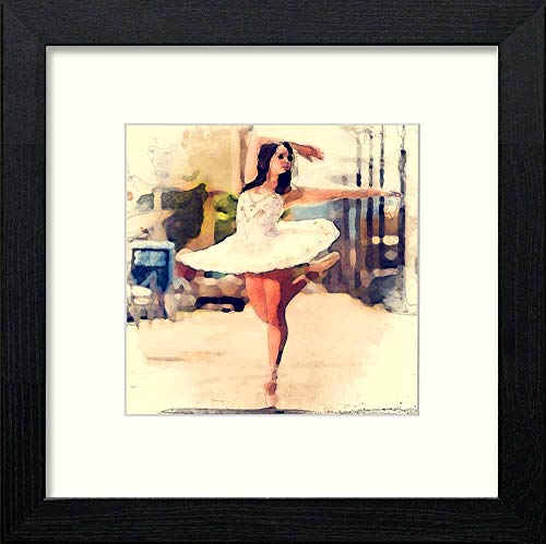Vintage Street Dancer in Black Wood frame, premium wall art print