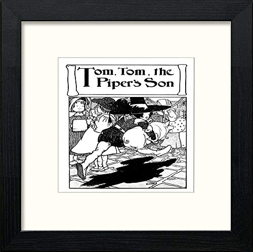 Vintage Poster Big Book Of Nursery Rhymes (21) in Black Wood frame, premium wall art print