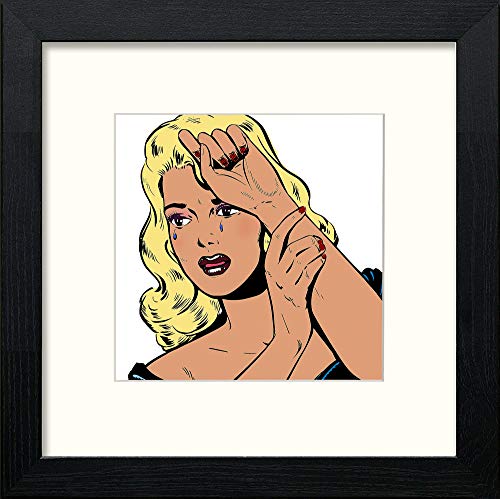 Cartoon in Black Wood frame, premium wall art print