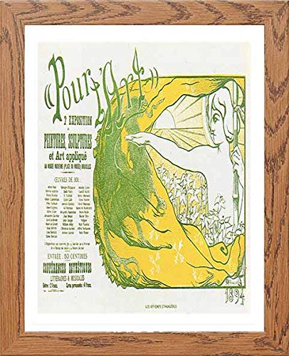 Vintage Poster Pour Lart Exhibition in Wood frame, premium wall art print