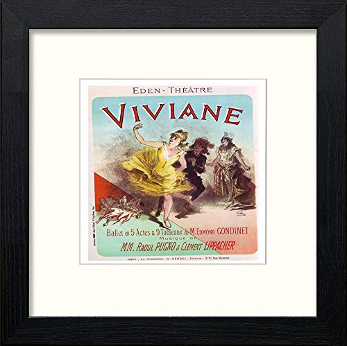 Vintage Poster Jules Cheret (5) in Black Wood frame, premium wall art print