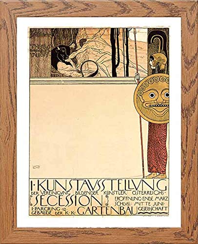 Vintage Poster Vienna Secession First Exhibition in Wood frame, premium wall art print