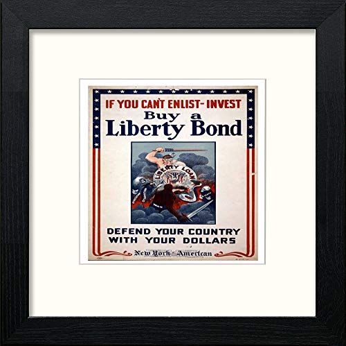 Vintage Poster If You Can't Enlist in Black Wood frame, premium wall art print