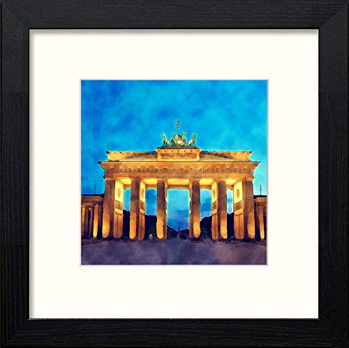 Brandenburg Gate in Black Wood frame, premium wall art print