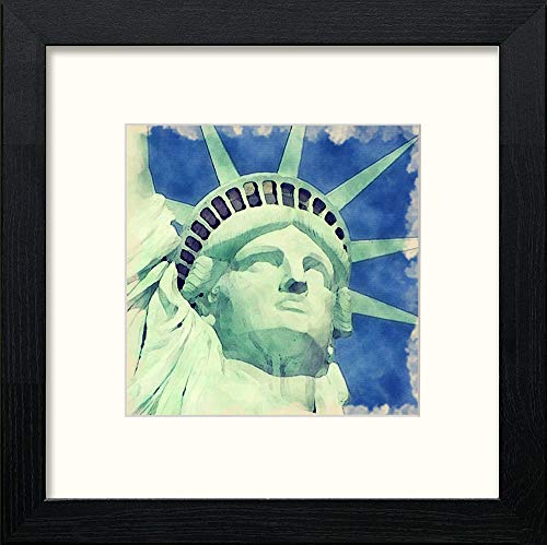 Statue Of Liberty in Black Wood frame, premium wall art print